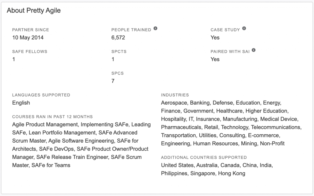 Scaled Agile Partner Finder